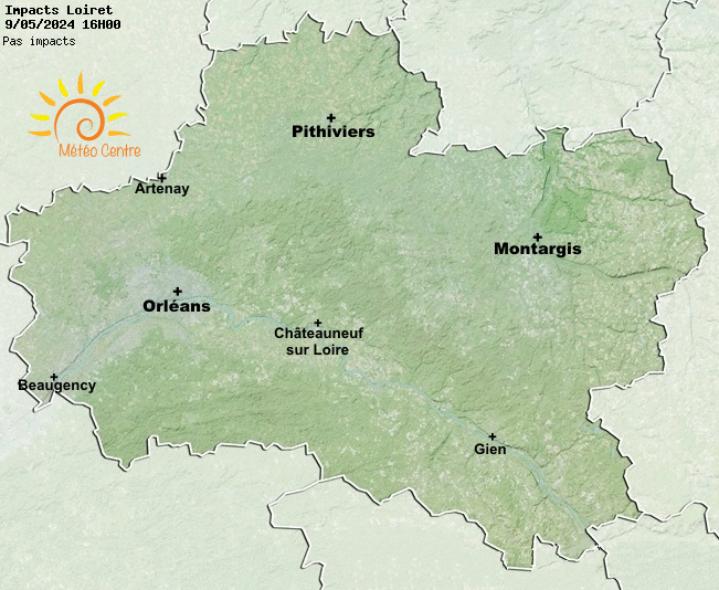 Carte des impacts de foudre dans le Loiret (45)