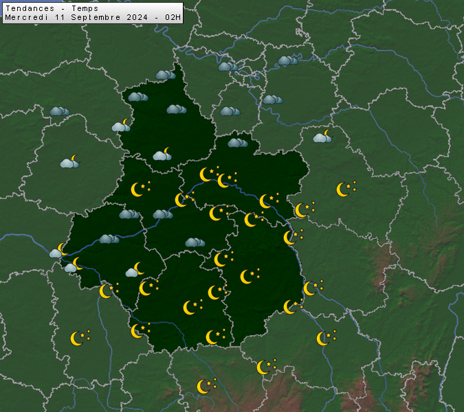 Prévisions météo régions Centre Val de Loire et Centrales