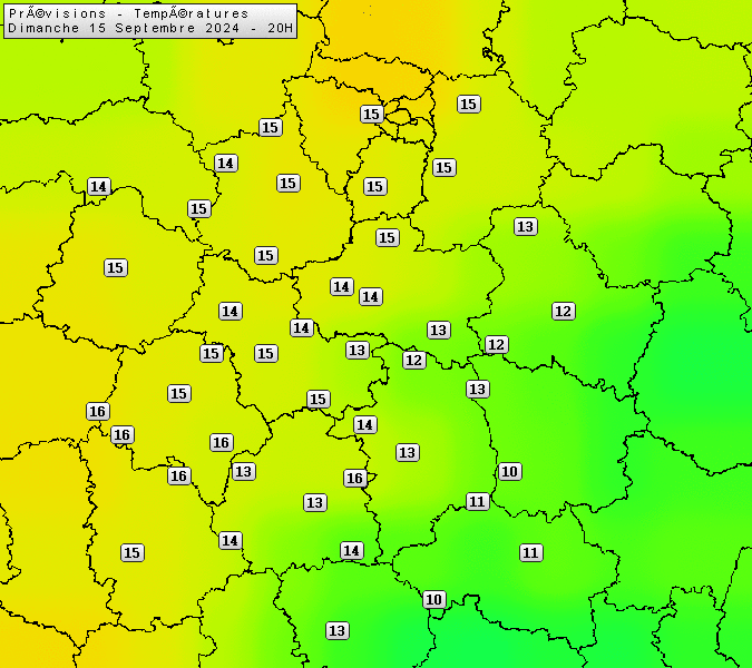 Prévisions météo régions Centre Val de Loire et Centrales