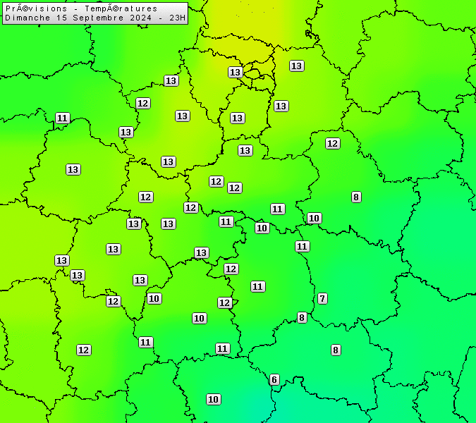 Prévisions météo régions Centre Val de Loire et Centrales