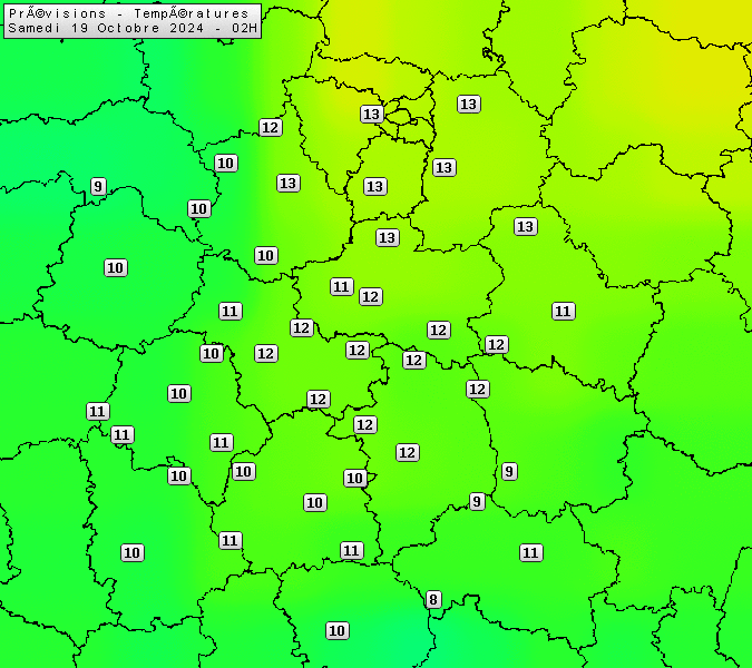 Prévisions météo régions Centre Val de Loire et Centrales