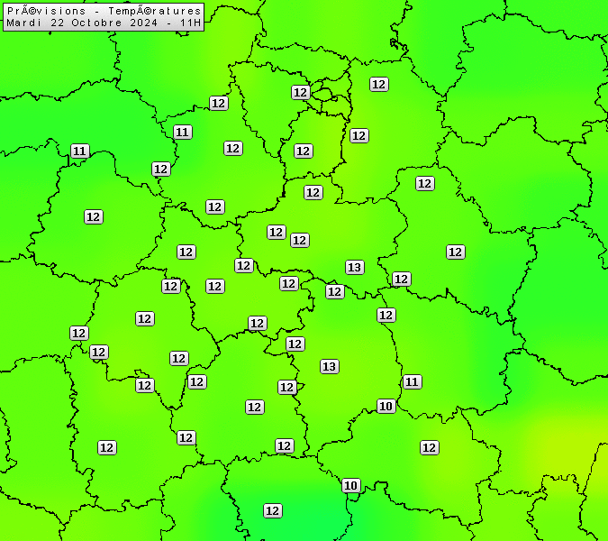 Prévisions météo régions Centre Val de Loire et Centrales