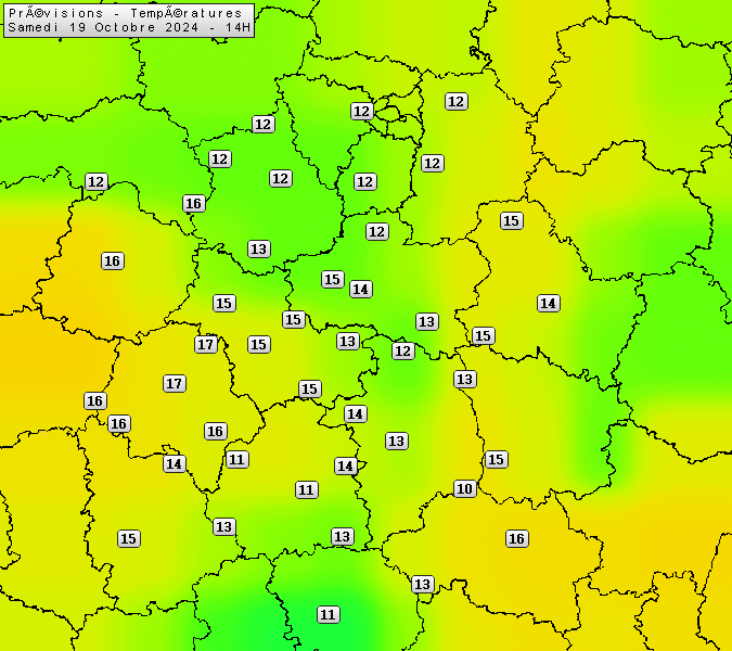 Prévisions météo régions Centre Val de Loire et Centrales