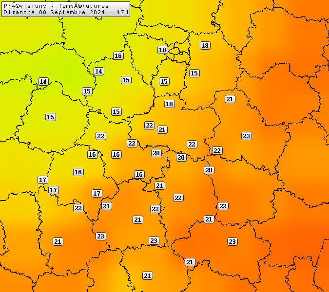 Prévisions météo régions Centre Val de Loire et Centrales