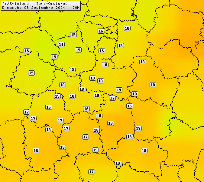 Prévisions météo régions Centre Val de Loire et Centrales