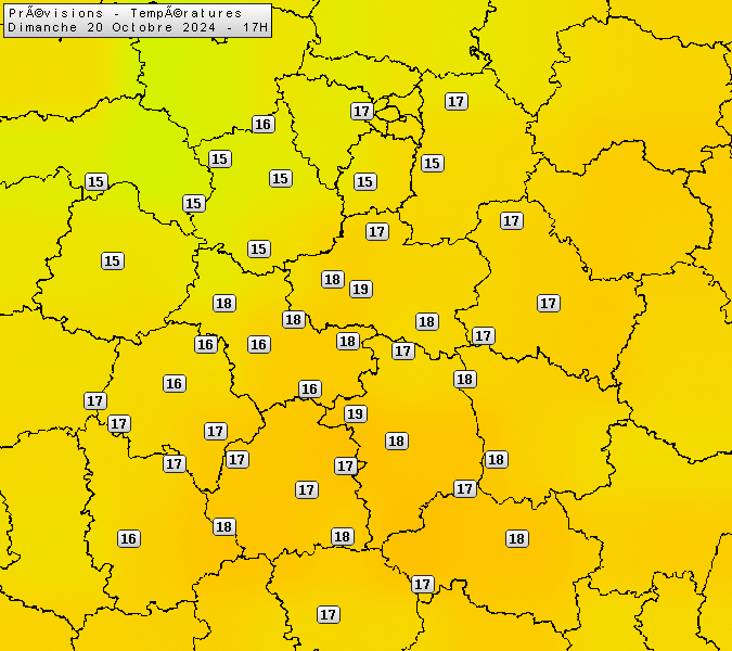 Prévisions météo régions Centre Val de Loire et Centrales