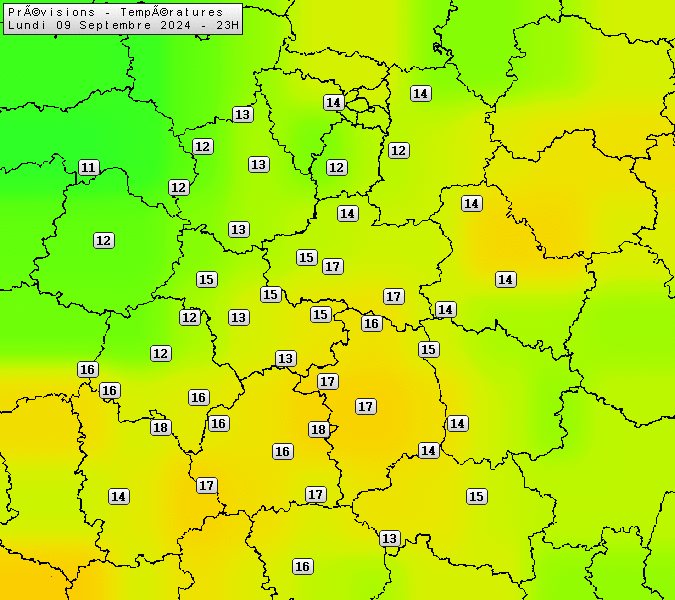 Prévisions météo régions Centre Val de Loire et Centrales