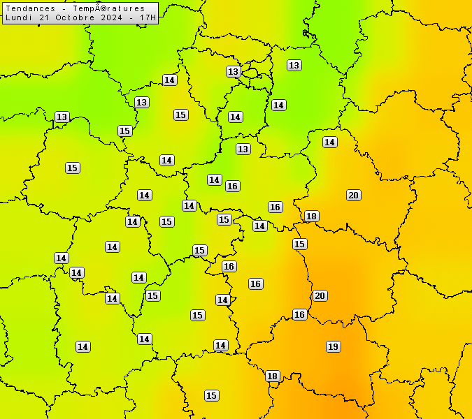 Prévisions météo régions Centre Val de Loire et Centrales