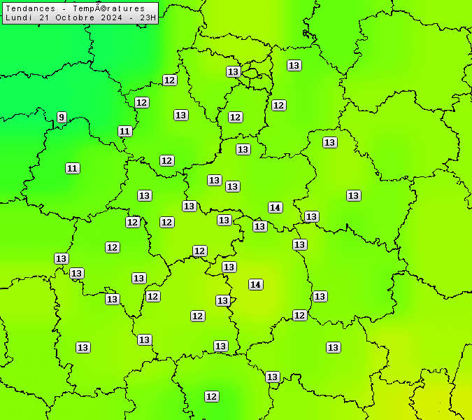 Prévisions météo régions Centre Val de Loire et Centrales