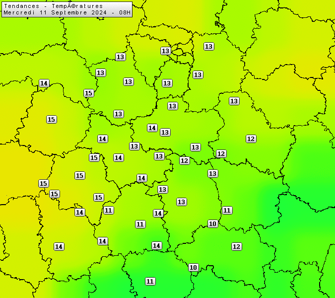 Prévisions météo régions Centre Val de Loire et Centrales