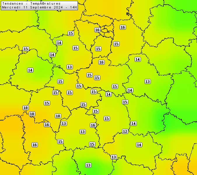 Prévisions météo régions Centre Val de Loire et Centrales