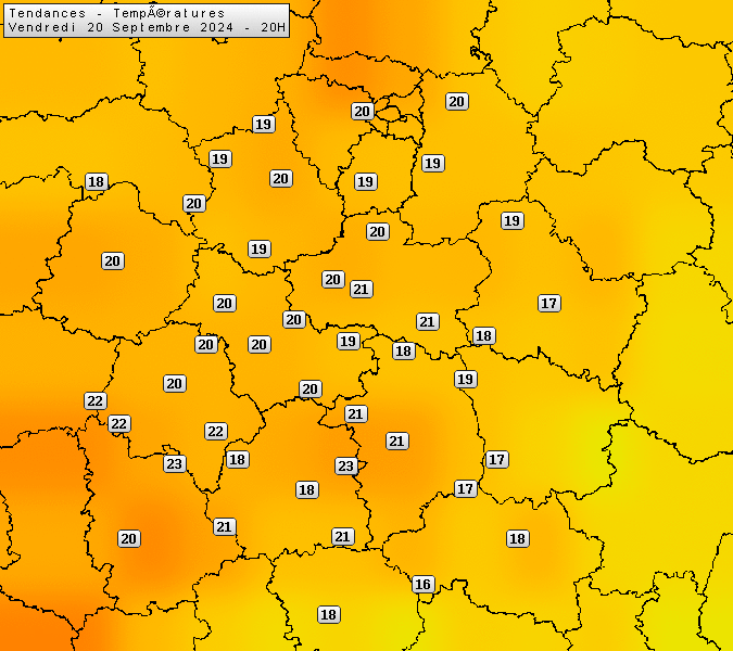 Prévisions météo régions Centre Val de Loire et Centrales