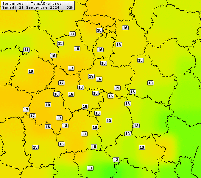 Prévisions météo régions Centre Val de Loire et Centrales