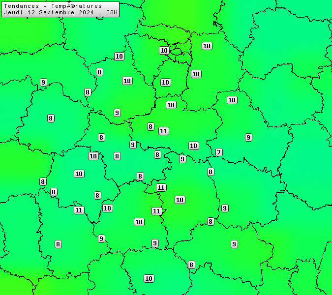 Prévisions météo régions Centre Val de Loire et Centrales