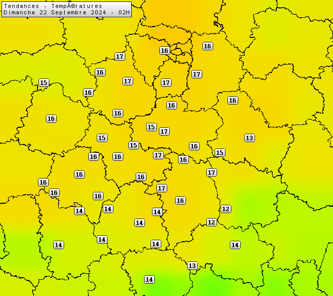 Prévisions météo régions Centre Val de Loire et Centrales