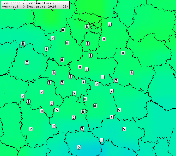 Prévisions météo régions Centre Val de Loire et Centrales