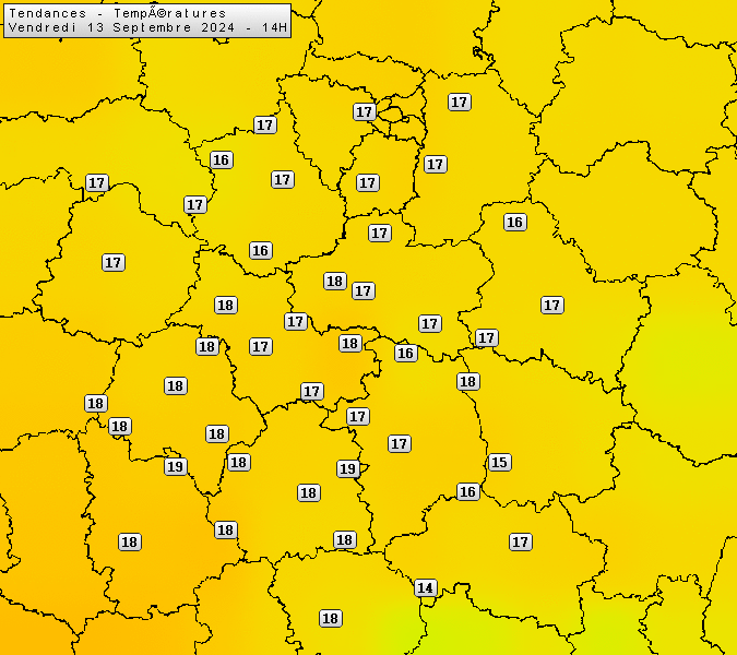 Prévisions météo régions Centre Val de Loire et Centrales