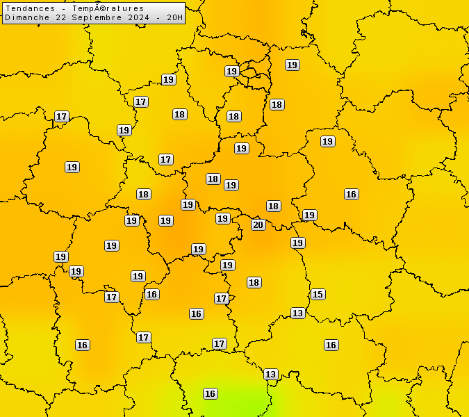 Prévisions météo régions Centre Val de Loire et Centrales