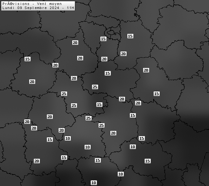 Prévisions météo régions Centre Val de Loire et Centrales