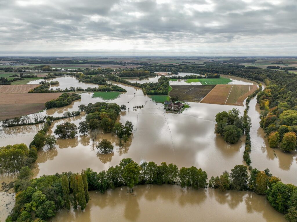 Crue du Loir Vendômois, le 13 octobre 2024, près du Château de Rochambeau, Loir-et-Cher (copyright : 4.1Production / Association Météo Centre - Val de Loire).