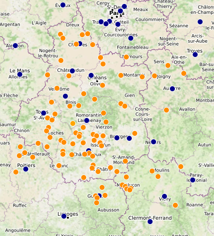 Réseaux de Stations Météo Centre - au 7 juillet 2024